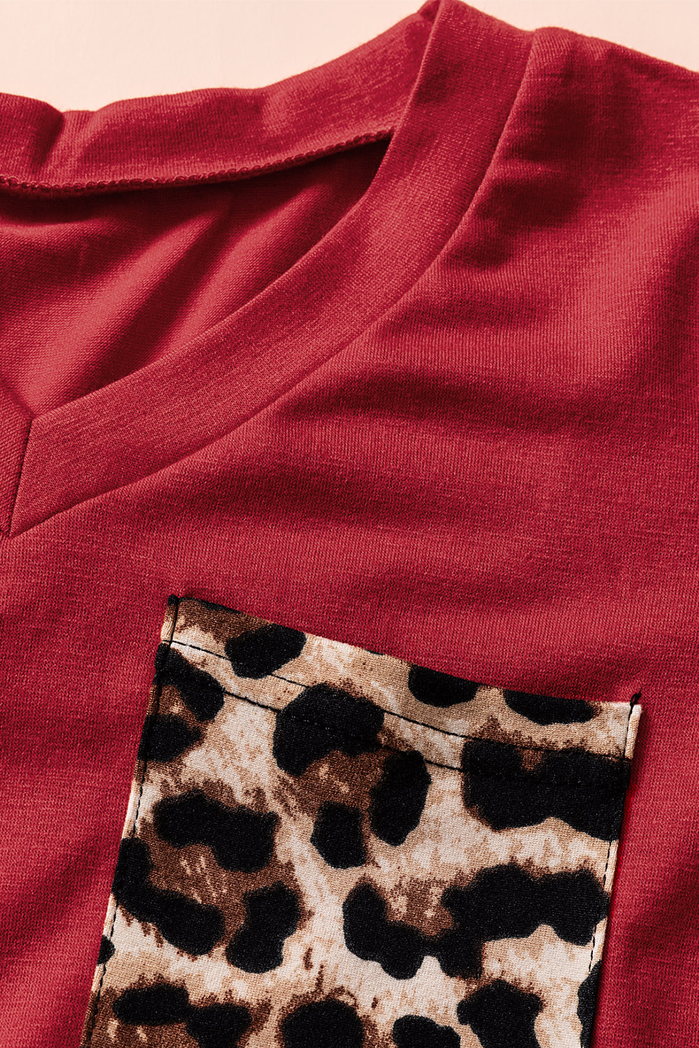 Red Leopard Patchwork Kids Long Sleeve Top