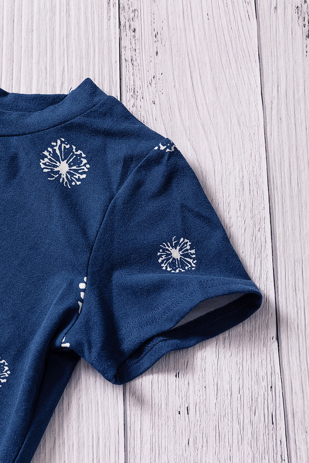 Blue Dandelion Print Little Girl Tee