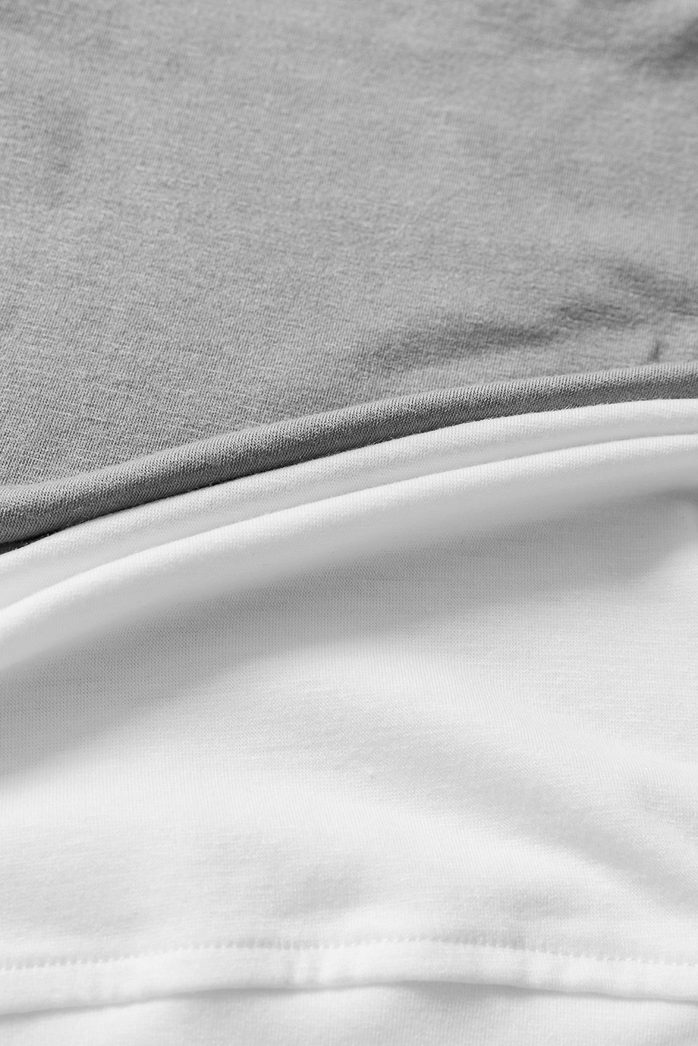 Gray Colorblock Splicing Little Girl Tee