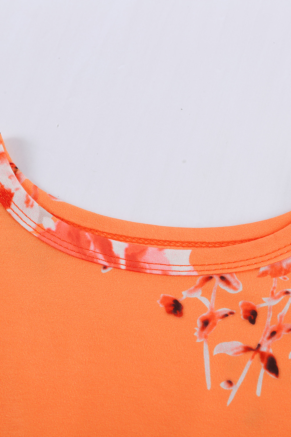 Orange Short Sleeves Floral Bodice Empire Waist Kids Tulle Dress